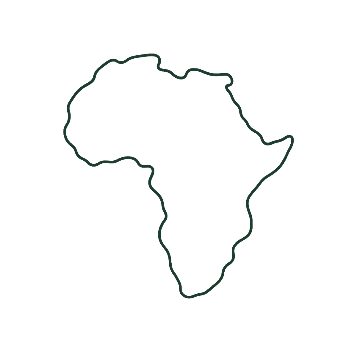 Lijnillustratie van het continent Afrika