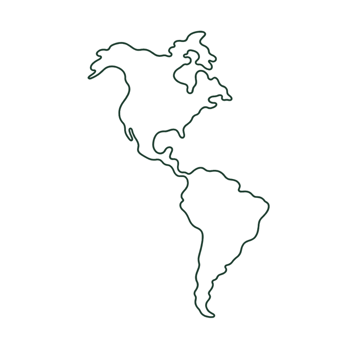 Lijnillustratie van het continent Amerika