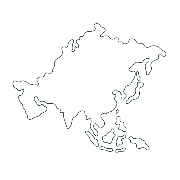 Lijnillustratie van het continent Azië