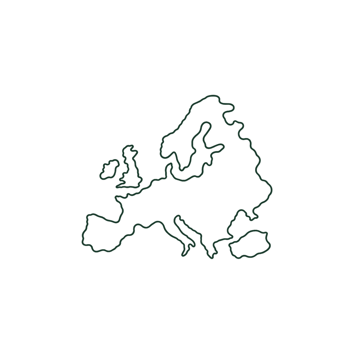 Lijnillustratie van het continent Europa