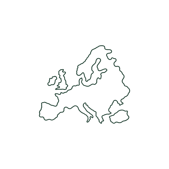 Lijnillustratie van het continent Europa