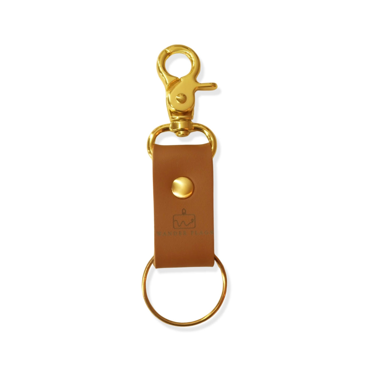 Leren sleutelhanger, bruin