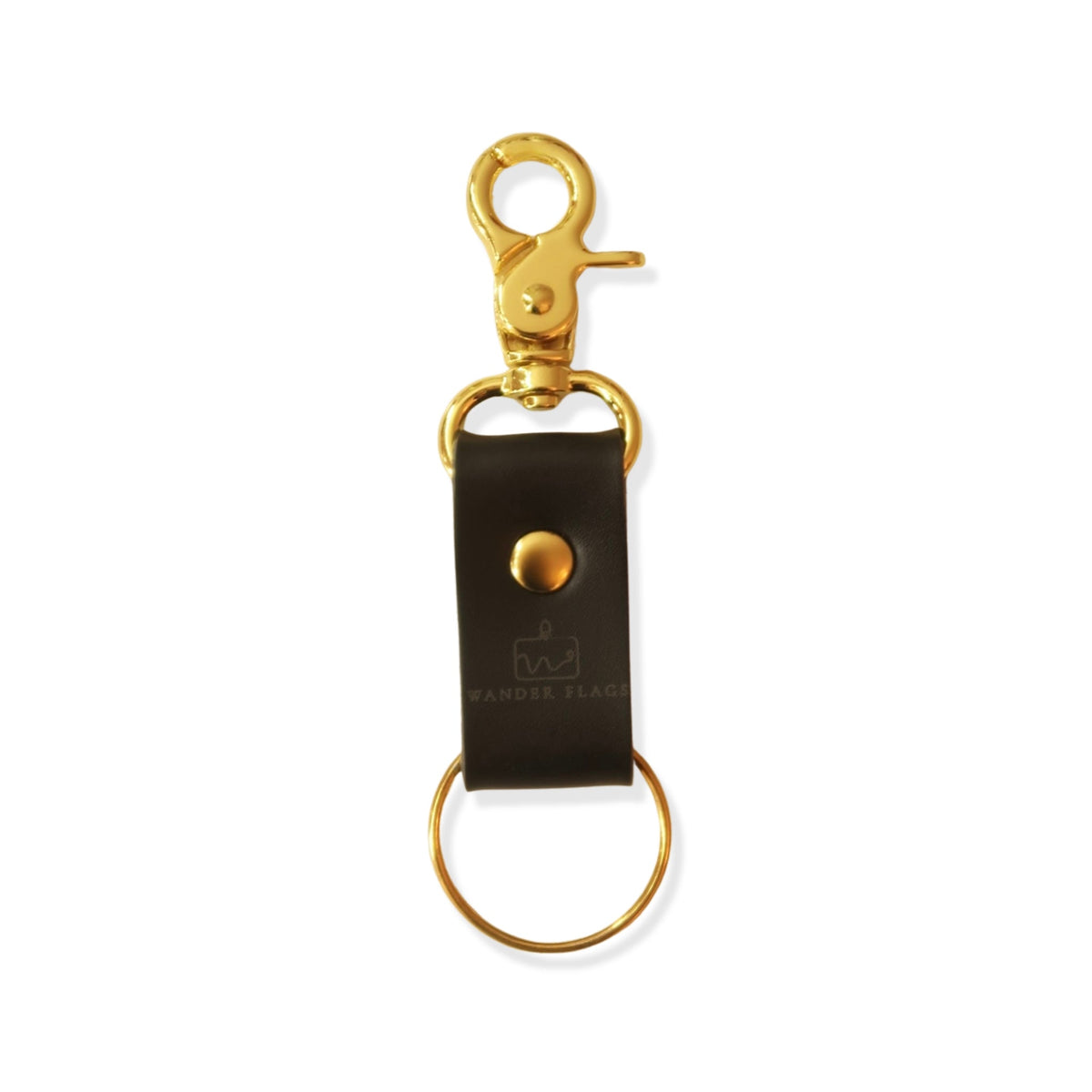 Leren sleutelhanger, zwart